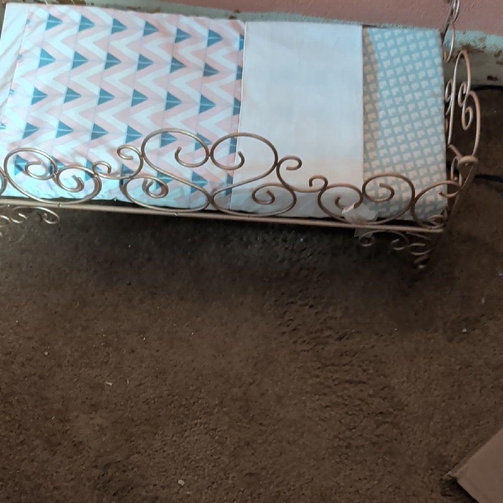 American Girl Blue and White Chevron Doll Bedding - Picture 3 of 5